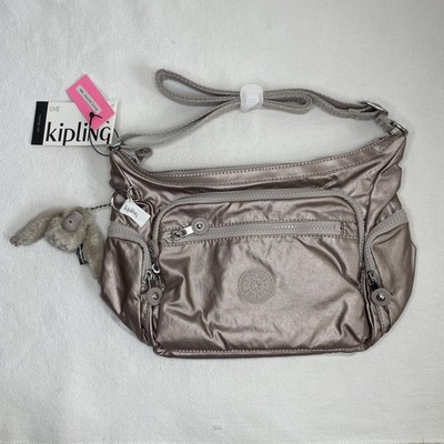 Kipling Gabbie Small Crossbody Bag Metallic Glow   Sparkling Champagne NWT