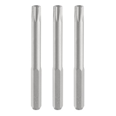 3pcs T20H Magnetic Torx Screwdriver Bit 5/32'' Hex Shank 45mm Length S2 Steel