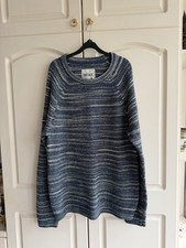 Fat face Navy Ombré Knitted Crew Neck Jumper Size L