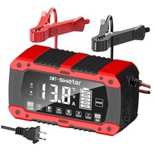 12A Smart Car Battery Charger - 12V/24V Automatic Battery Maintainer  Battery