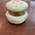 C. J. Monroe Antique WAVE CREST Art Glass Dresser Box Vanity Powder Jar — photo 6