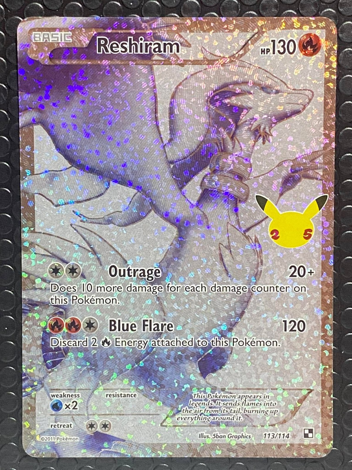 Pokemon TCG Reshiram 113/114 (Near Mint) Celebrations Holo