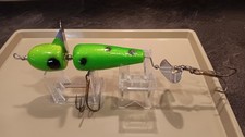 DUCKTAIL LURES SPUTTER DUCK "GRN W/BLK DOTS" Musky Muskie Fishing Lure Crankbait