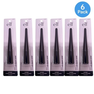 e.l.f. Expert Liquid Eyeliner Midnight 0.14 fl oz 6 Pack New
