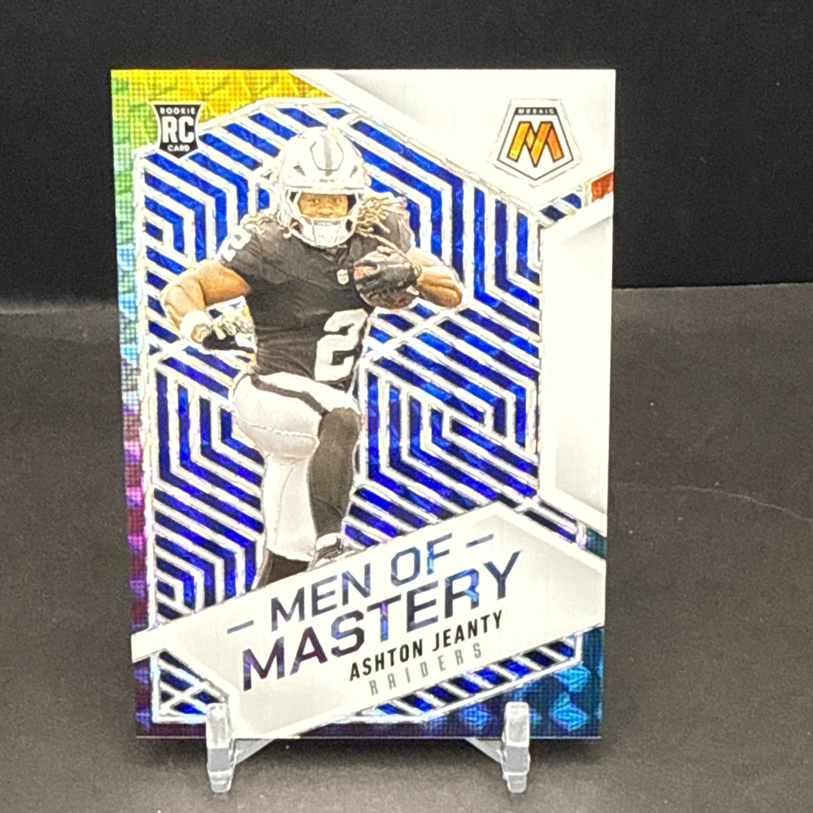 Ashton Jeanty 2025 Panini Mosaic RC #18 Men of Mastery Blue SP 47/99 Raiders DL1