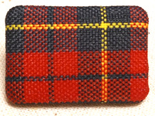 Scotland Yard Authentic Wear Tartan Plaid Lapel Pin Red Black Yellow Novelty 1"