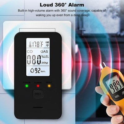 Steadfast haven co detector, 4-in-1 Detector with HD Screen, Home, Apartment