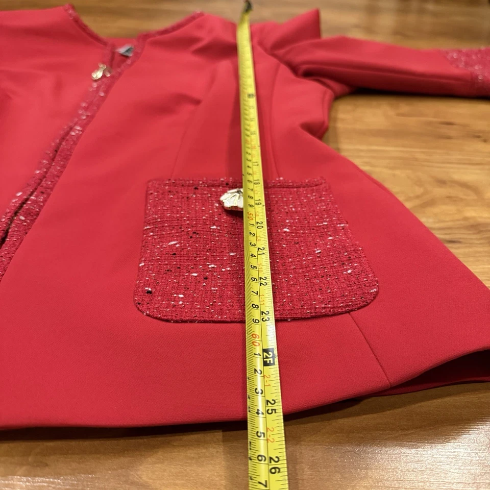 Chaqueta Blazer Mary Kay By Twinhill Roja Cremallera Frontal Med Viaje de Negocios Foto 4 de 4