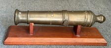 Vintage Antique Solid Cast Bronze Brass Ornamental Naval Model of Signal Cannon