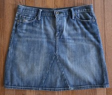 Ralph Lauren Polo Jeans No. 67 Blue Distressed Mini Denim Jean Skirt WO s Sz 10