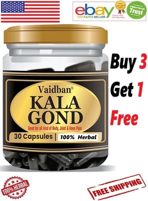 100 % natürliche & biologische Vaidban Kala Gond 30 Kapseln (Gond Siyah) kostenloser Versand