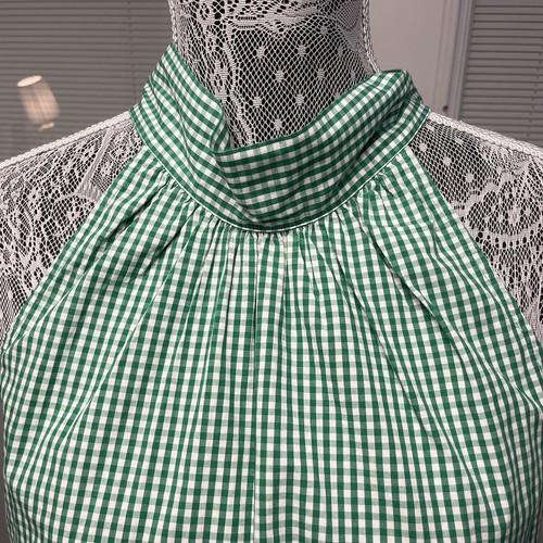 NWOT J. Crew Collection Green Checkered Halter Top Sleeveless Tie Neck Sz 4 - Picture 4 of 16
