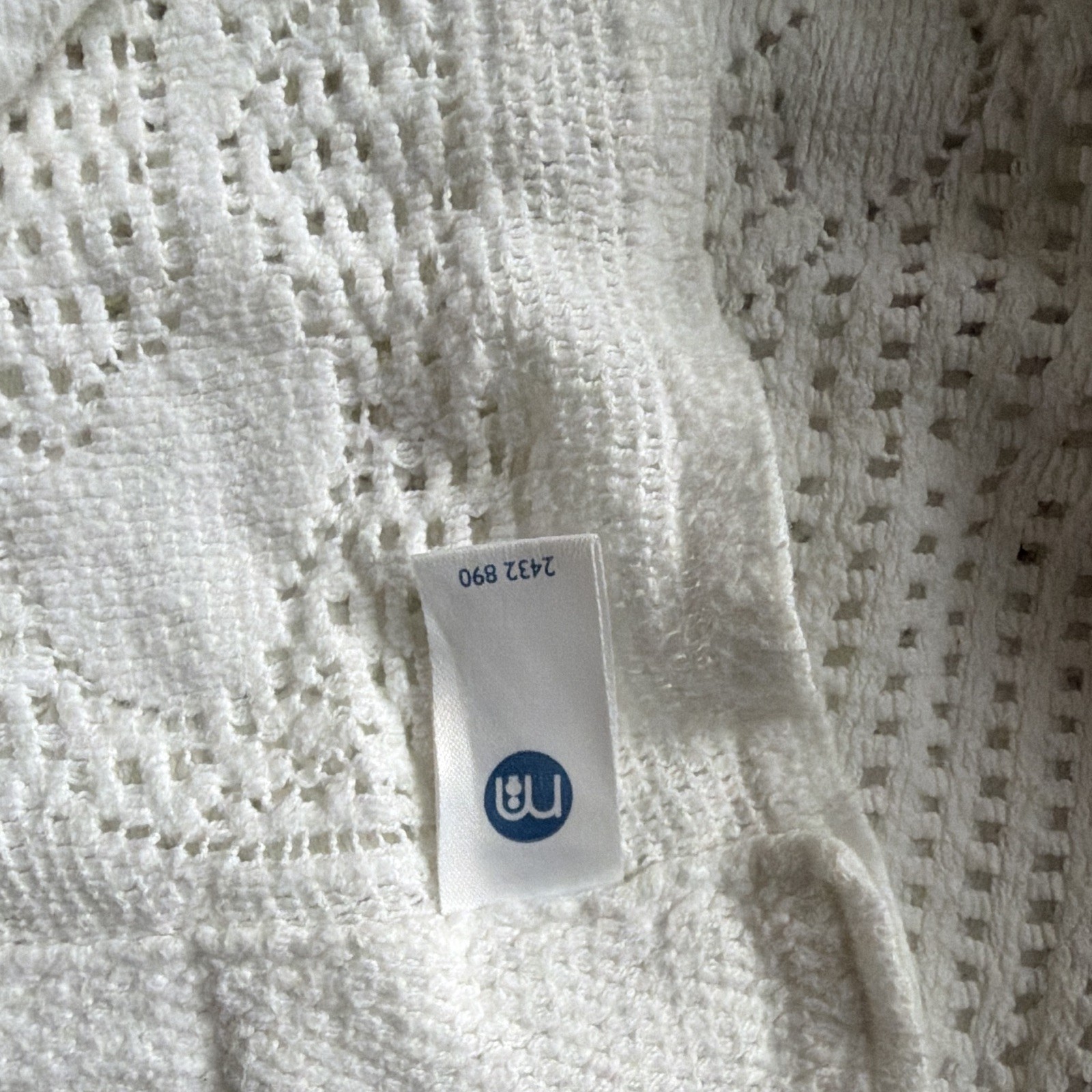 Mothercare Coperta in Maglia Cellulare in Cotone Bianco per Carrozzina/Lettino, Trasporto foto 5