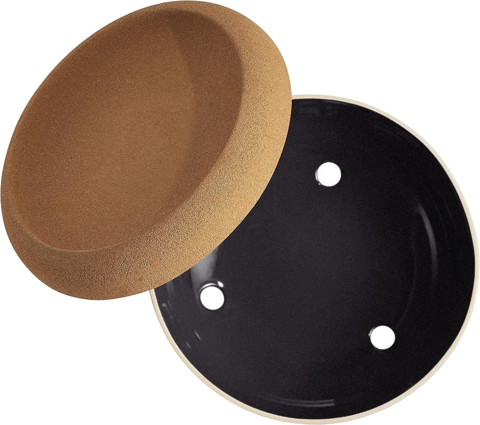 Despensa grande de almacenamiento de frutas y verduras Emile Henry con tapa de corcho, nueva con caja Foto 3 de 4