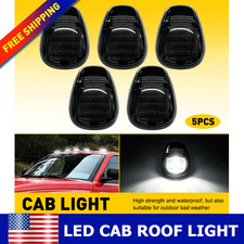 FOR 99-01 DODGE RAM TRUCK 5X SMOKED CAB ROOF TOP White LED MARKER LIGHTS LAMPS