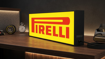 Pirelli Leuchtschild LED Lightbox F1 Motorsport Garage Man Cave Schreibtischlampe