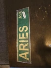Vintage-Chic ARIES AVE' Metal Tin Sign 4''x16'' Water-resistant Wall Decor