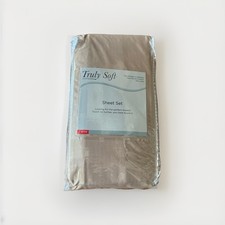 TRULY SOF T TWIN SHEET SET BEIGE BROWN