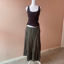 Vintage 90s / 2000s Fairy Goth Gray Midi Skirt