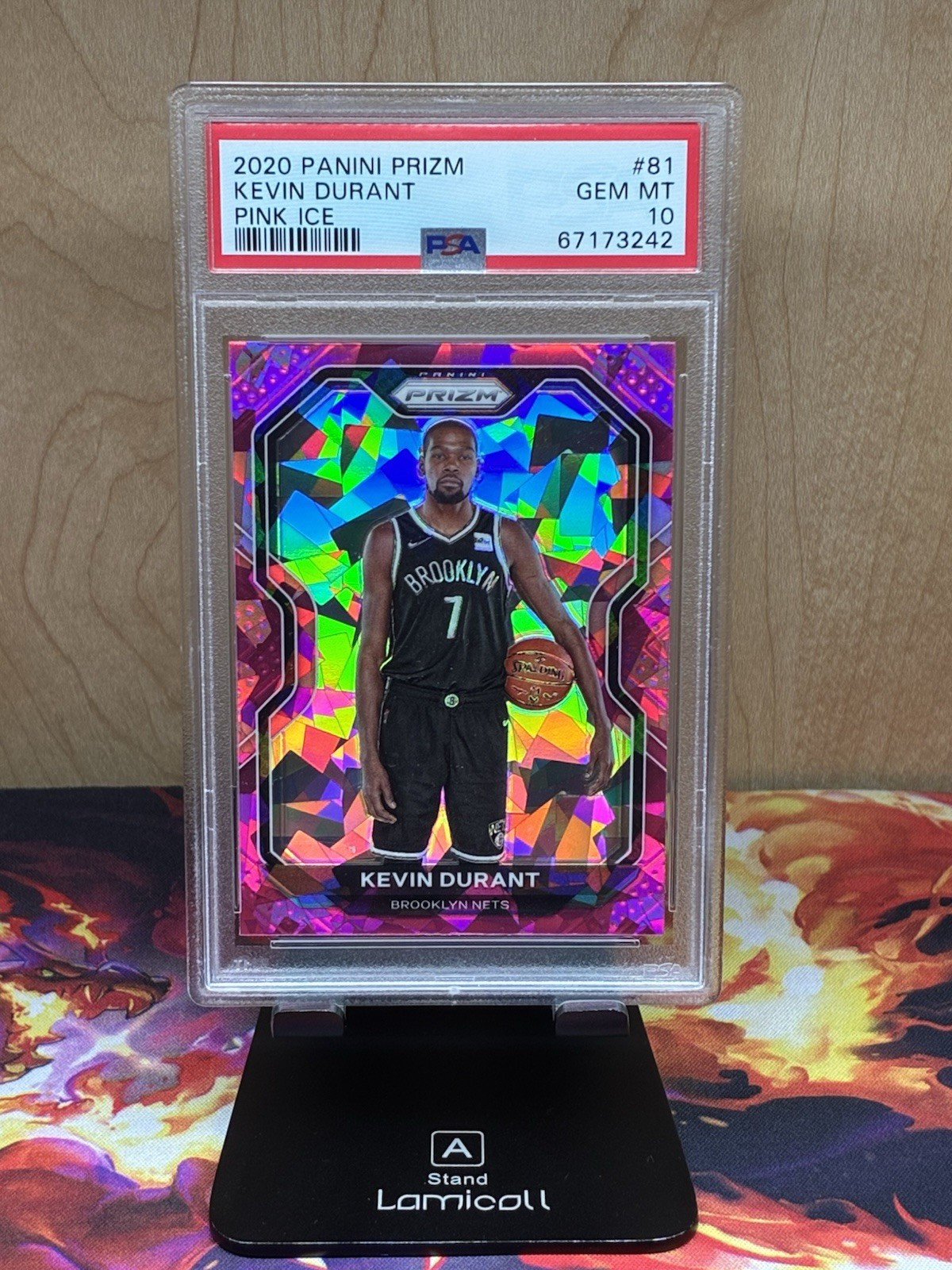 KEVIN DURANT 2020-21 PANINI PRIZM PINK ICE #81 BROOKLYN NETS PSA 10 GEM MINT