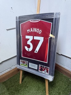 Framed Kobbie Mainoo Signed Manchester United Shirt With COA