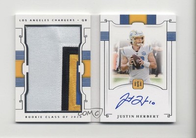 2020 Panini National Treasures 88/99 Justin Herbert #RJB-JH Auto RC n7r