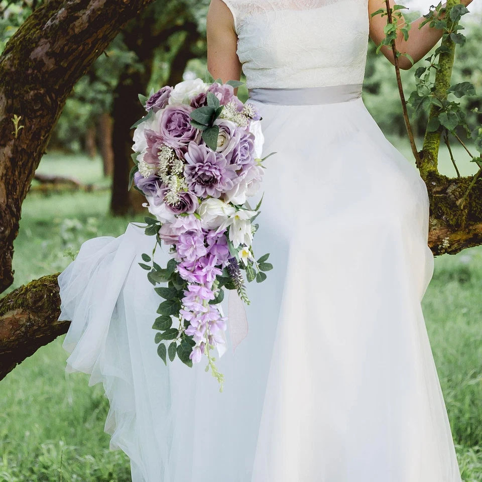 Wedding Bouquets for Bride Waterfall Wedding Flower Bridesmaid Bouquets for - Image 3 of 4