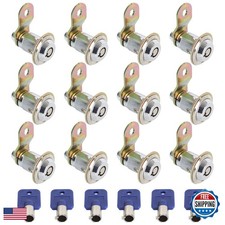 AConnet 12 Pack Tubular Cam Lock 1-1/8" 30mm Keyed Alike w/6 Keys 7/8" Panel