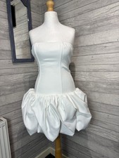 PrettyLittleThing Strapless Mini Dress White UK 6 03/01