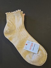 Girls Cat And Jack dressy gold and pink Ankle Socks L 3-10 NWT C-25 
