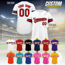 Custom Baseball Jerse 12 Color Options Team Name, Player Name Number Shirt