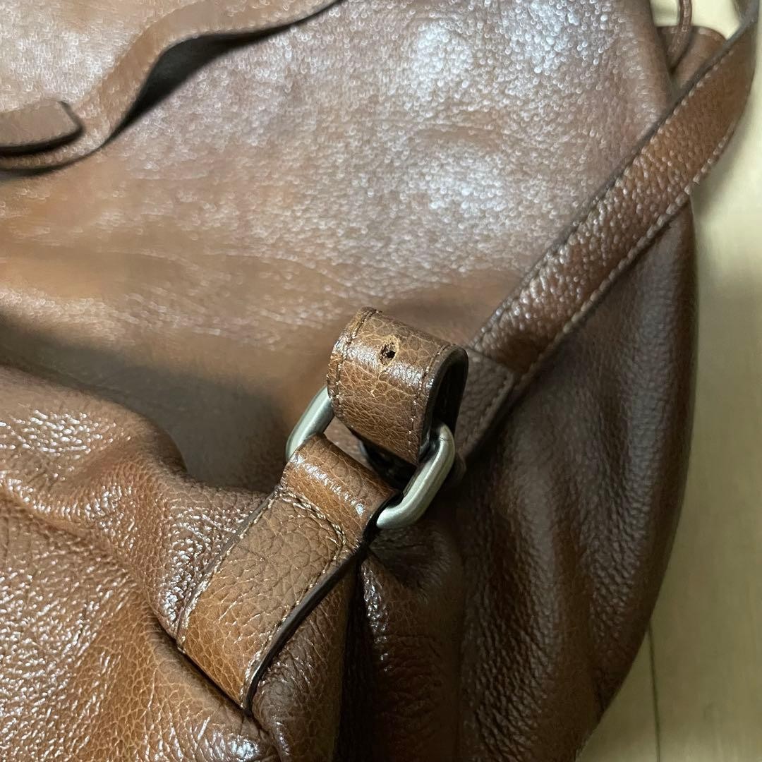 Marella Suede Leather Drawstring Backpack Brown - image 14