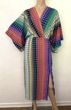 Rainbow Polka Dot One Off Unique Midi Summer Dress UK 8 EU 36 US 4 Small RARE