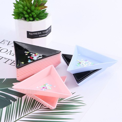Tools Triangle Rhinestone Storage Nail Tray Display Plate Nail Gems Holder