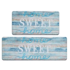 Sweet Home Kitchen Rug Set 2 Pieces, Cushioned Anti-Fatigue Kitchen Floor Mat...
