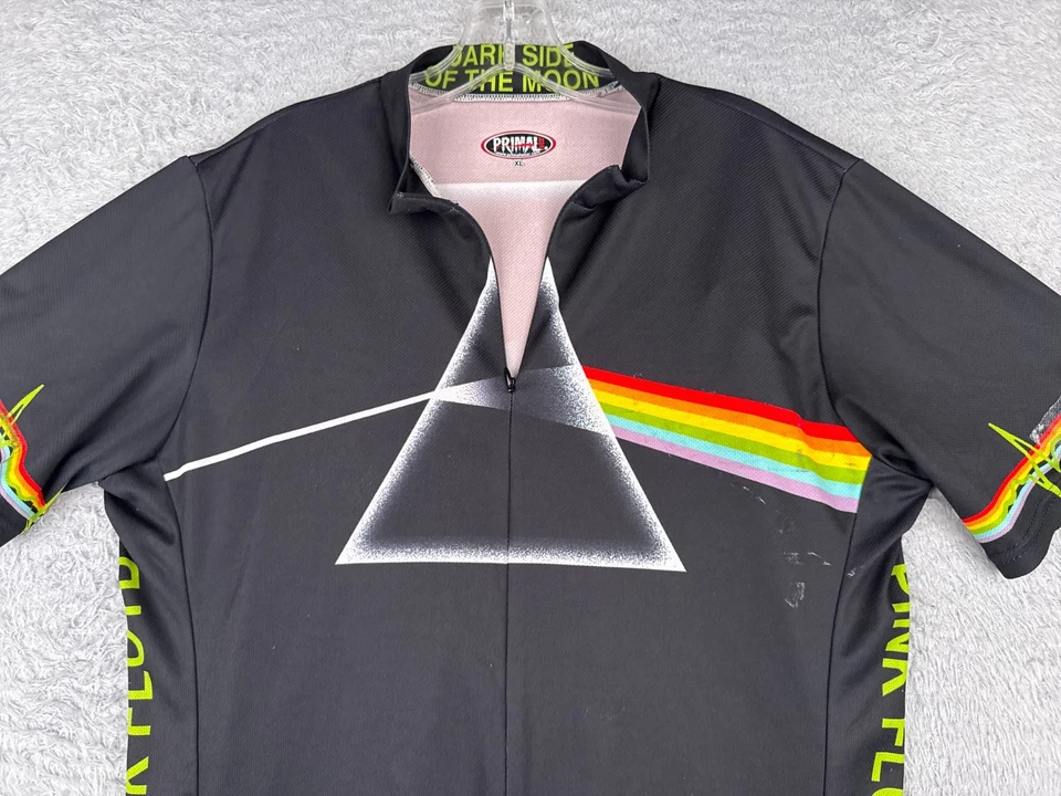 Camiseta Feminina Primal Cycling Extra Grande Preta 1/2 Zíper Rosa Floyd Darkside LEIA - Imagem 4 de 4