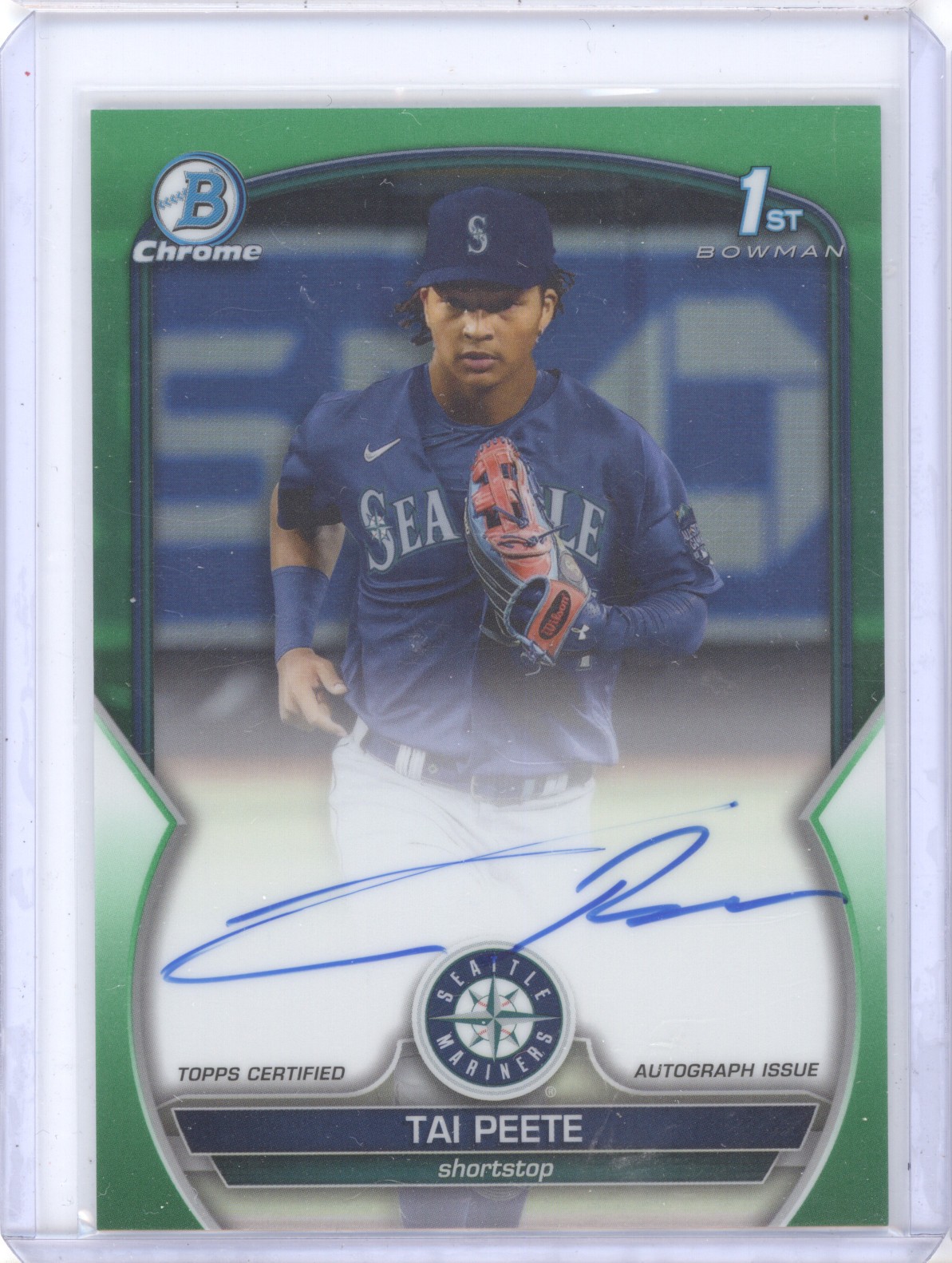 2023 Bowman Draft #CDA-TP Tai Peete Chrome Prospect Autographs Green #/99