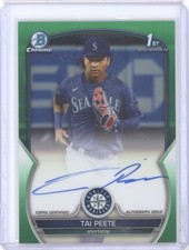 2023 Bowman Draft #CDA-TP Tai Peete Chrome Prospect Autographs Green #/99