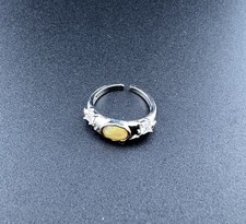 Opal Adjustable Ring in Silver-Plated Copper