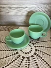 Fire King Jadeite tea cups & Saucers