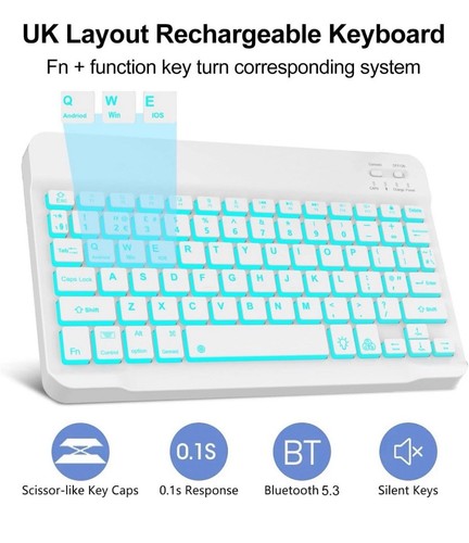 Full Body Keyboard Case PU Cover Stand For Samsung Galaxy Tab S9/S8 11 Inch 2023 - Afbeelding 7 van 24