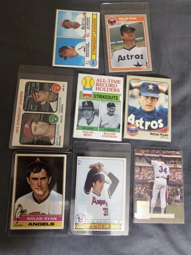 Nolan Ryan Baseball Card Lot MLB 1970s-1990s HOF Angels Astros Rangers