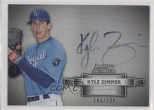 2012 Bowman Sterling Prospect Refractor 196/199 Kyle Zimmer #BSAP-KZ Auto 03xg