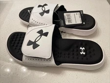 Under Armour Ignite Pro Men's Slide Sandal Flip Flop Foam White Black Size 18