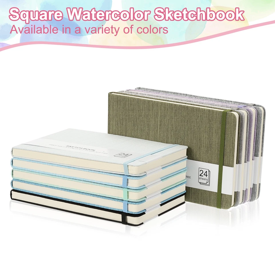 8.3x5.5" Watercolor Sketchbook, 3Pcs 300GSM/203lb, Green - Image 4 of 4
