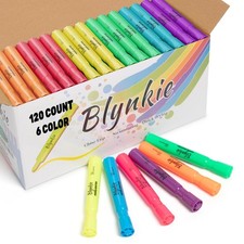 Highlighters Bulk 120 Pack of 6 Bright Colors Tank Style Chisel Tip Highlight...