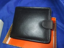 DODDI Genuine Leather Trifold Billfold Australia Two Snap & A Zipper Closure