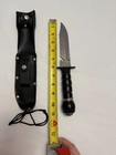420 Stainless Steel Survival Knife & Compass Sheath & Sharpening Stone Taiwan — photo 4