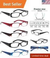Brand New 5 Pack Rectangular Fashion Readers for Men and Women, 4.0 Magnifica...