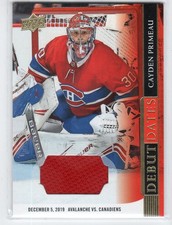 2020-21 Upper Deck Debut Dates Jerseys #DD4 Cayden Primeau